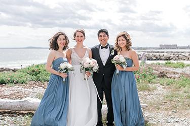 Elizabeth LaMontagne Sahni ’14, Aneesh Sahni ’14, Christina Healy ’14, and Sarah Sifuentes ’14