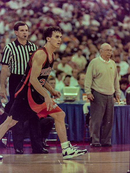 Mitch Henderson and Pete Carril against UCLA in 1996