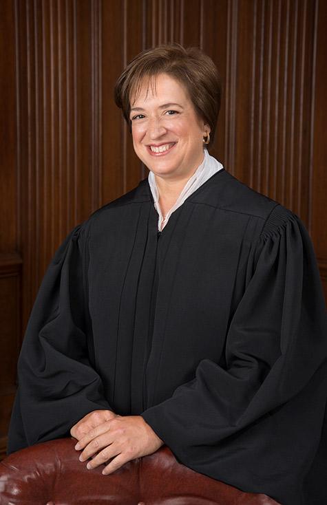 Official Supreme Court portrait of Elena Kagan, dressed in her dark justice robe