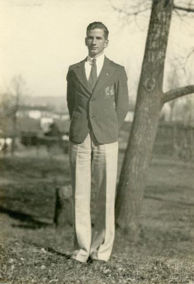 Don Fletcher in a school blazer in Korea